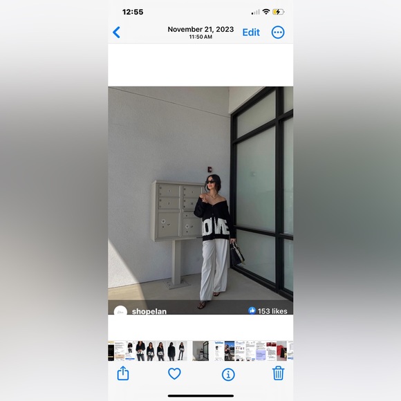 ELAN ‘LOVE’ Elevated Neutral Knit Cardigan with LOVE Motif. Large. - Picture 7 of 8